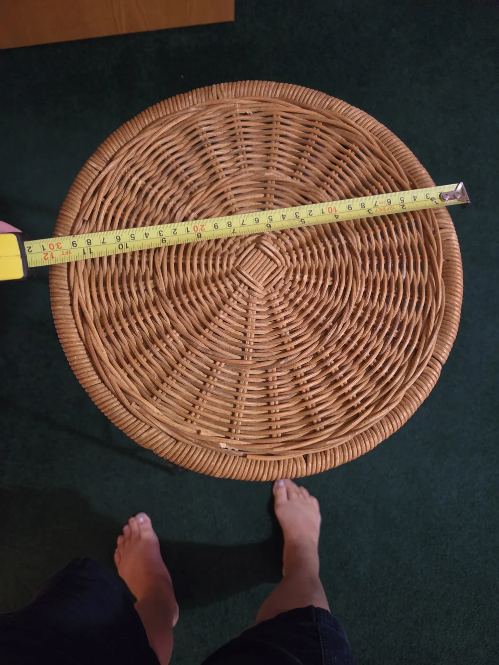 Woven Rattan Accent Stool - Brown